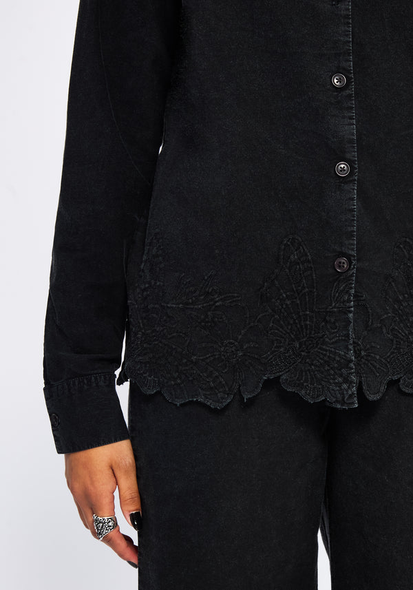 Ceres Cotton Moth Broderie Hem Shirt