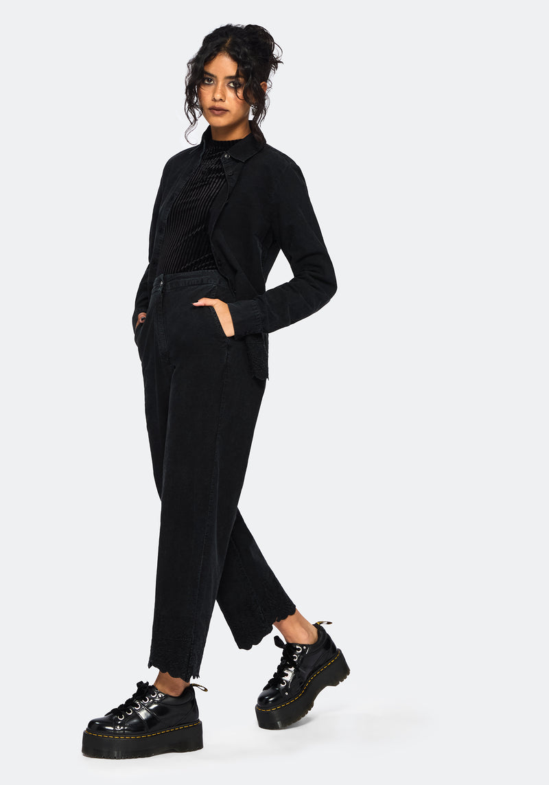 Ceres Cotton Moth Broderie Hem Shirt