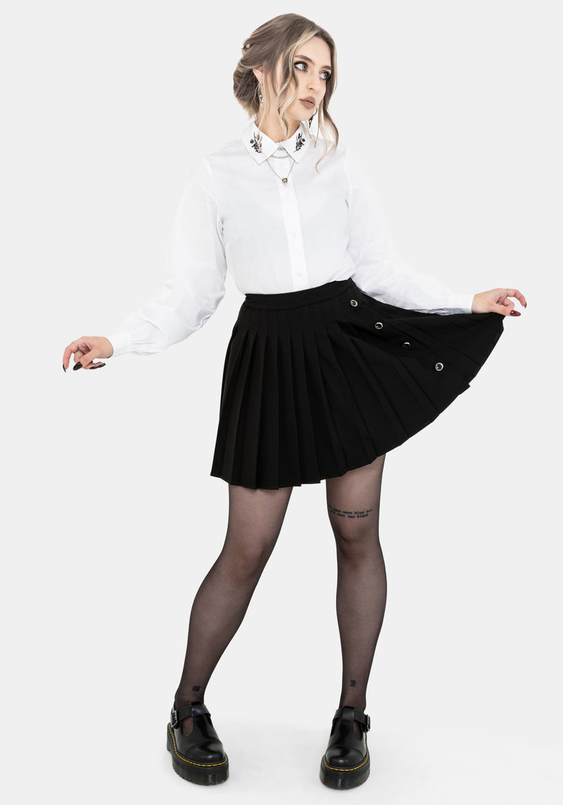 Despair Cotton Thistle Embroidered Button Up Shirt