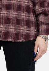 Wren Burgundy Check Oversized Shirt