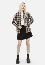 Emily Cotton Check Oversized Longline Shirt