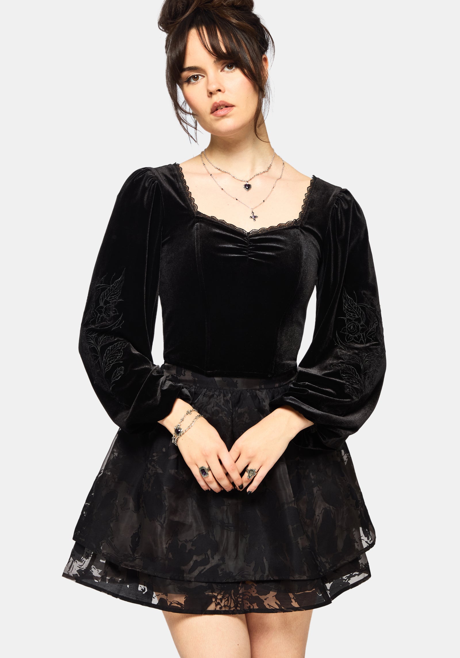 Spectre Layered Contrast Lining Mini Skirt