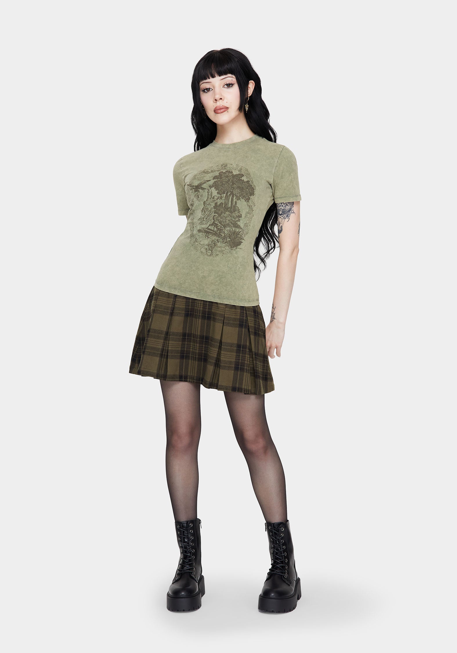 Thymus Graphic Print Fitted Cotton T-Shirt