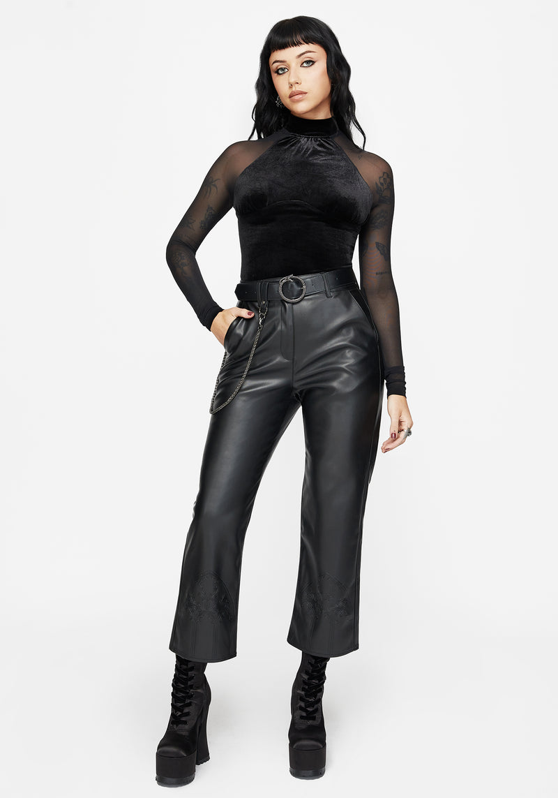 Vespera Velvet Mesh Long Sleeved Top