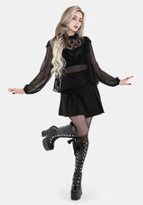 Myr Contrast Ruffle Lace Blouse