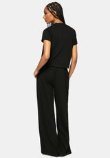 Aelin Sword Embroidered Short Sleeve Ribbed Top