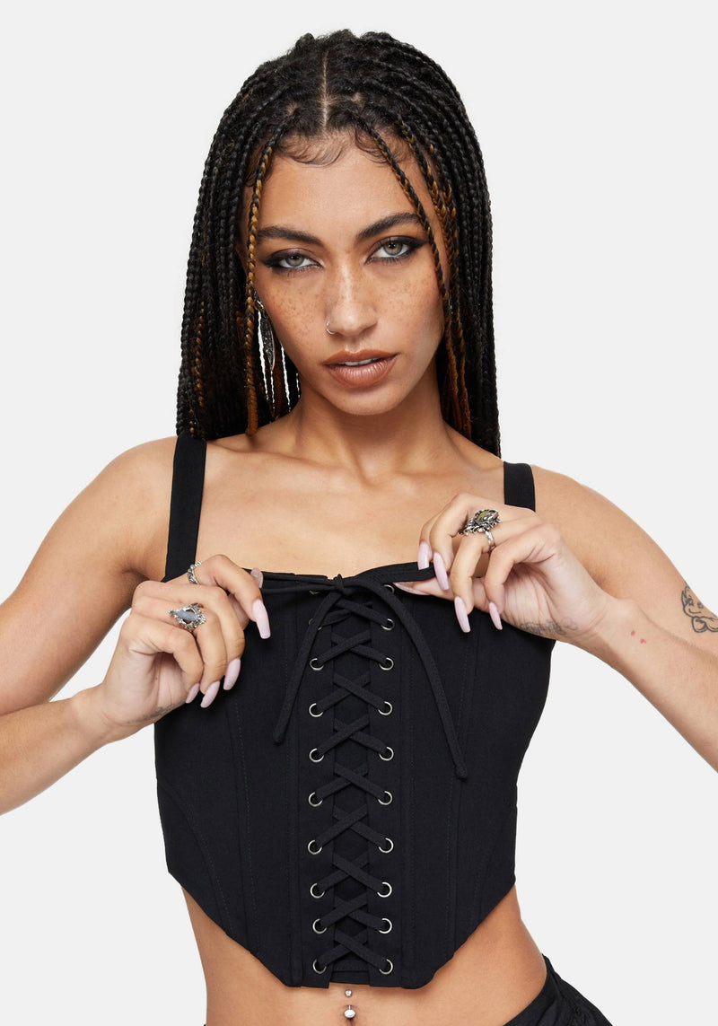 Miranda Lace Up Corset Top – Disturbia