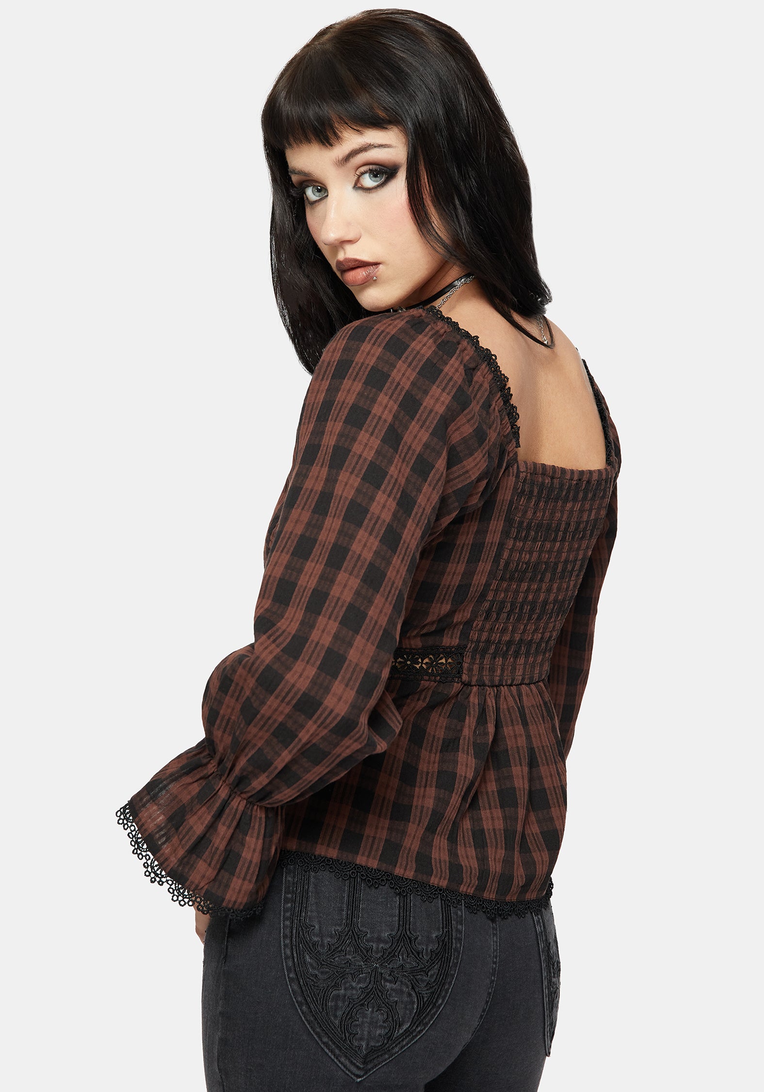 Ava gingham check tops andmary トップス andmary Ava gingham check