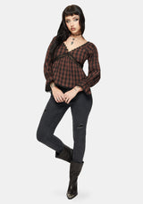 Ava Gingham Long Sleeved Blouse
