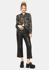 Rhoswen Snake Check Cross Over Long Sleeved Shirt UK 10