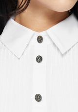 Arde Pintuck Mini Shirt Dress