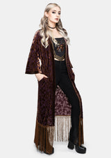 Sienna Devore Fringe Kimono