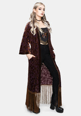 Sienna Devore Fringe Kimono
