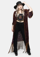 Sienna Devore Fringe Kimono