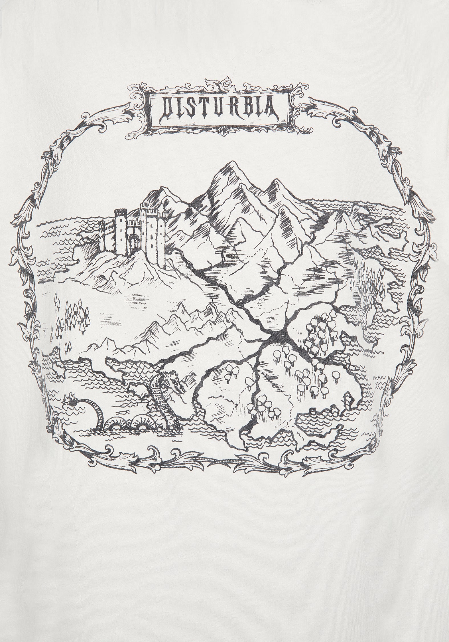 Fenrys Medieval Map Long Sleeved Cream T-Shirt