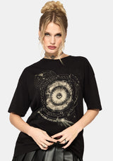 Elise Zodiac Celestial Print Oversized T-Shirt