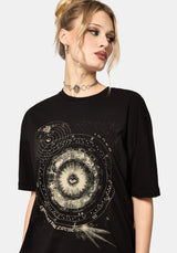 Elise Zodiac Celestial Print Oversized T-Shirt