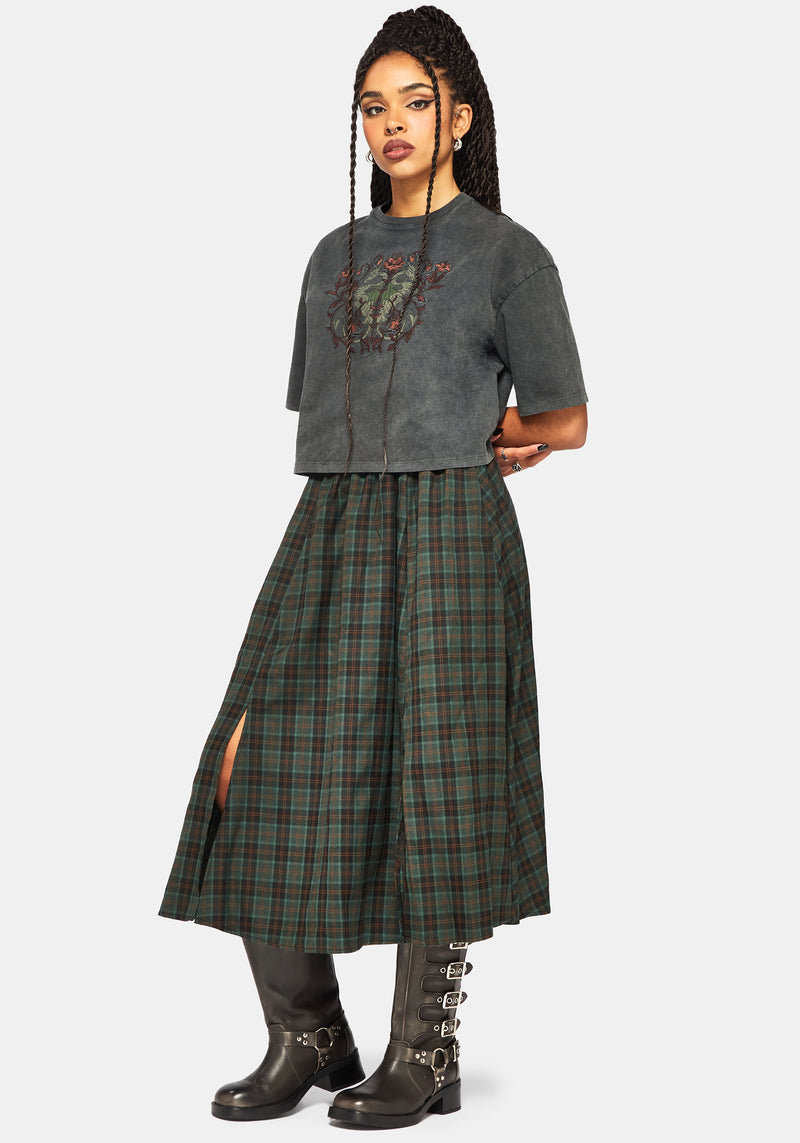 Mai Twin Flame Embroidered Dragon Print Boxy Tee