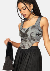 Gloriana Ruched Printed Corset Top