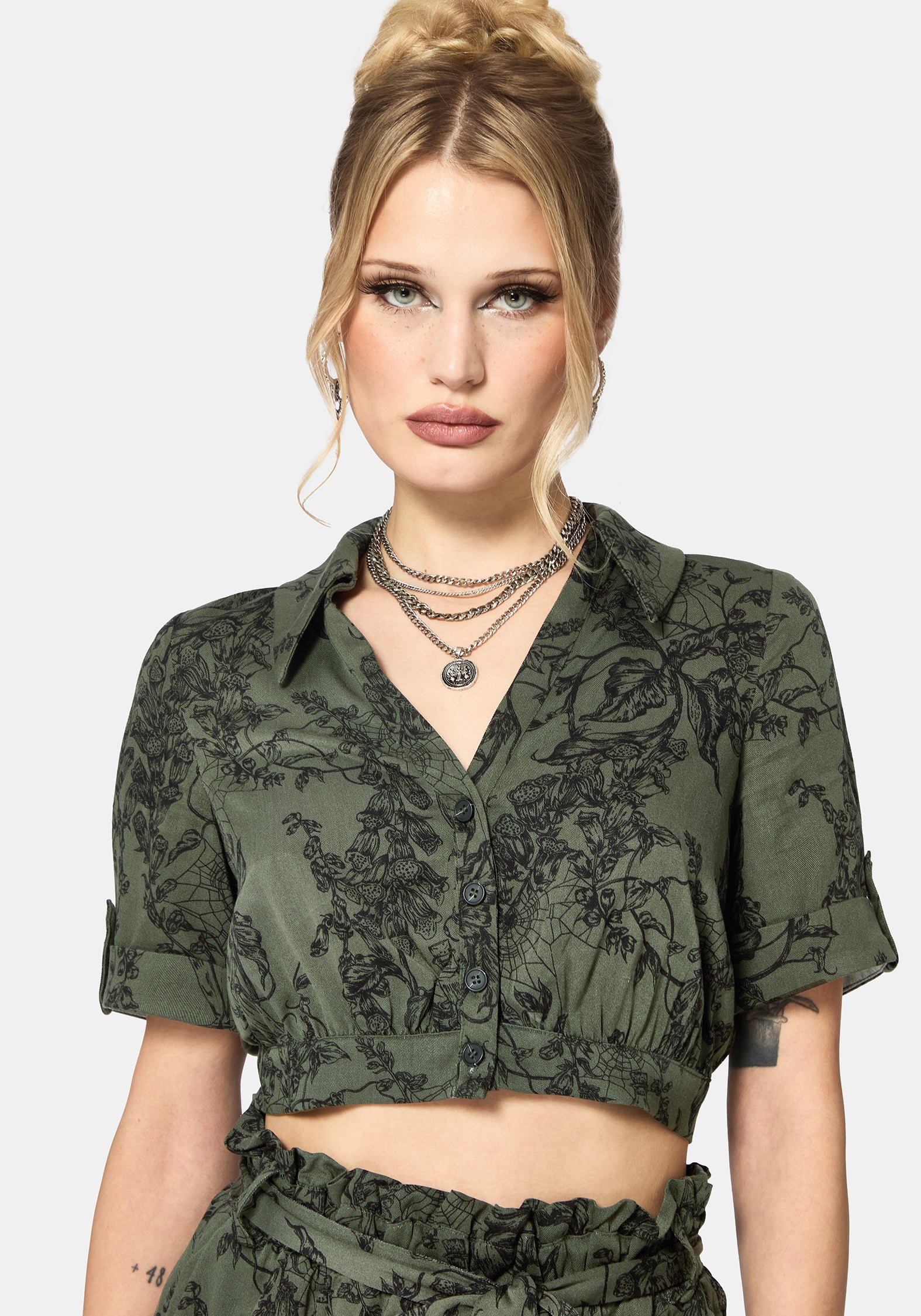 Orla Foxglove Potion Crop Short Sleeved Shirt