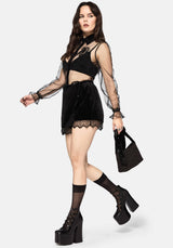 Fen Bug Embroidery Organza Sheer Shirt