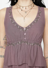 Solis Skull Embroidered Babydoll Cami
