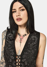 Thorn Bloom Embellished Suede Waistcoat