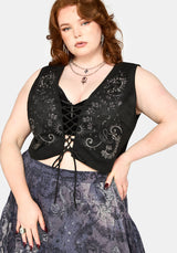 Thorn Bloom Embellished Suede Waistcoat
