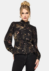 Harpyiai Print Tie Up Shirt