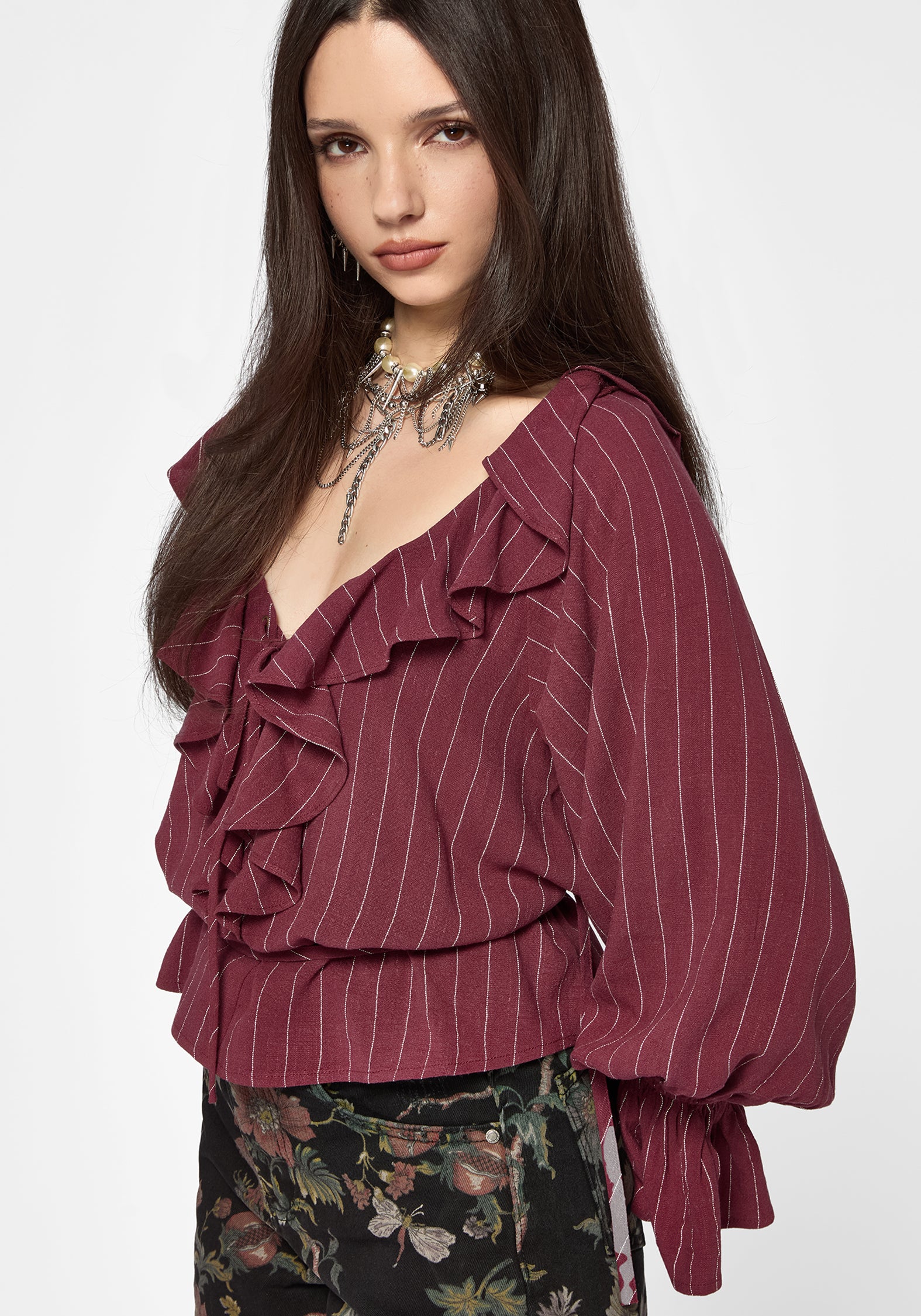 Rue Stripe Voile Pirate Blouse