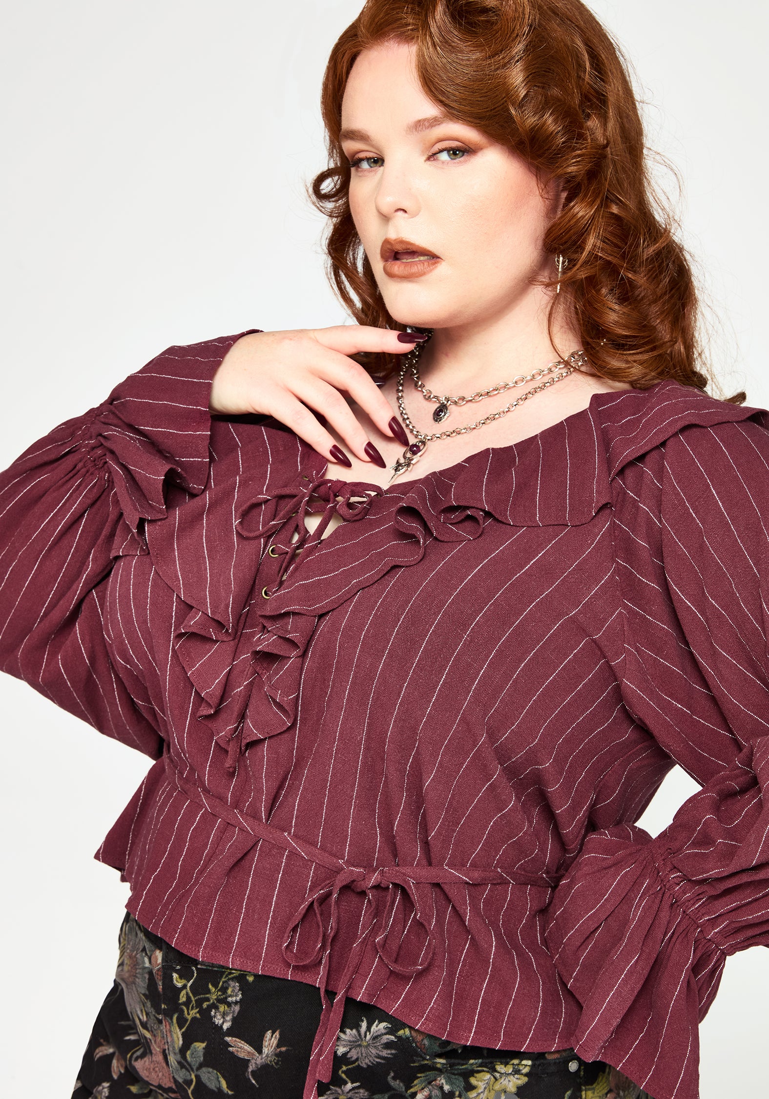 Rue Stripe Voile Pirate Blouse