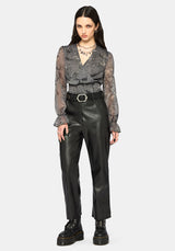 Merunicorn Enchanted Forest Grey Chiffon Wrap Top