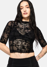 Rose Riot Flock Mesh Top