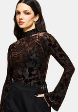 Dakota Devore Velour Flared Sleeve Top