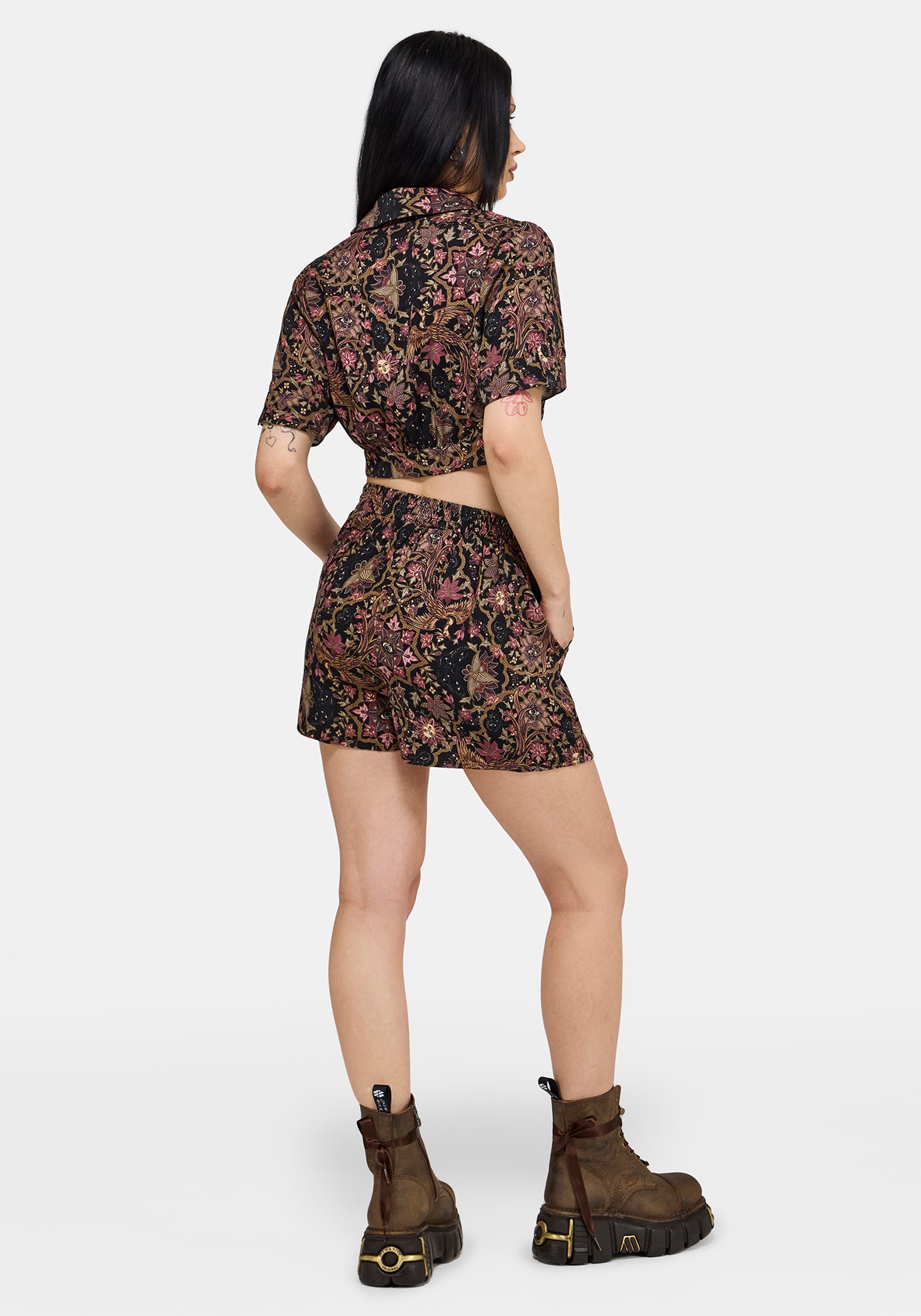 Mythos Print Crop Shirt