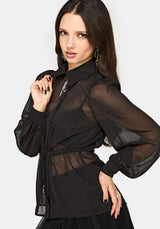 Margot Chiffon Cinch Slim Shirt