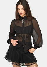 Margot Chiffon Cinch Slim Shirt