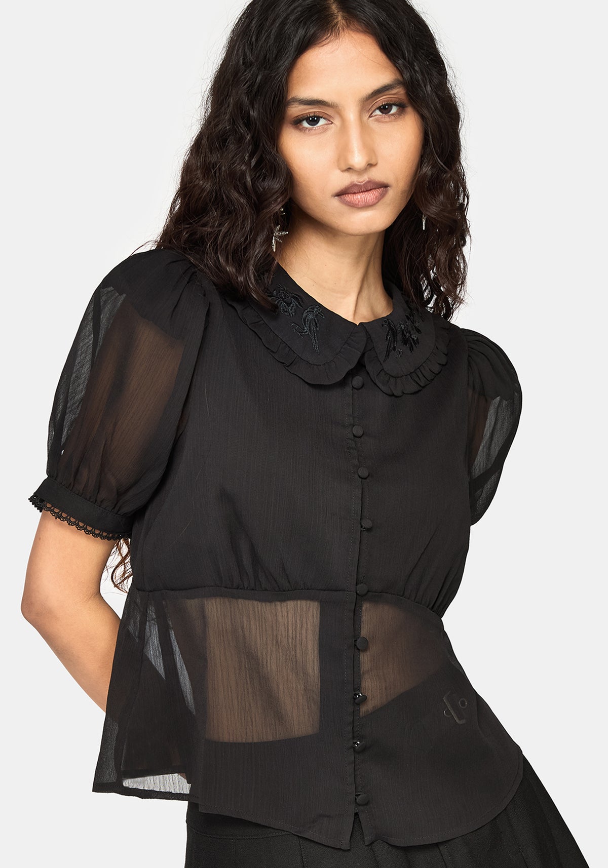 Sanct Embroidered Collar Blouse
