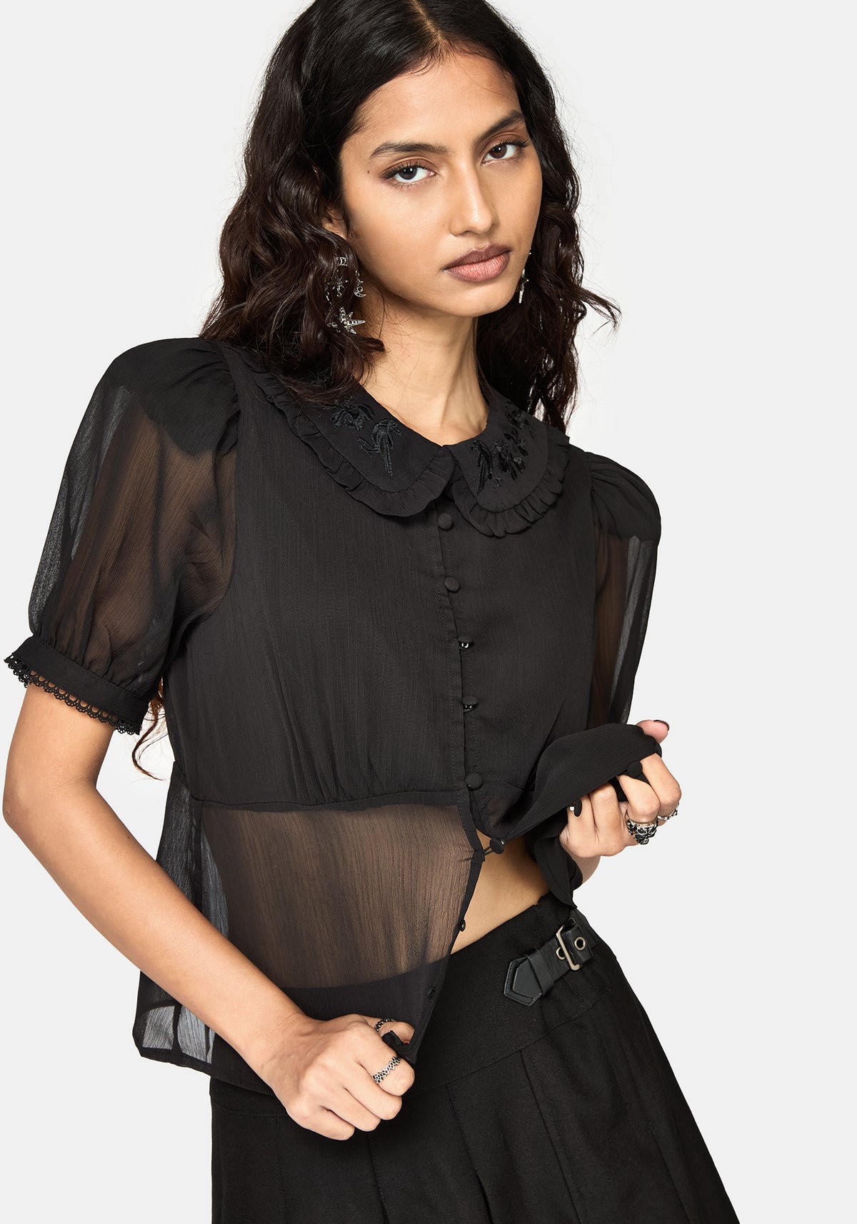 Sanct Embroidered Collar Blouse