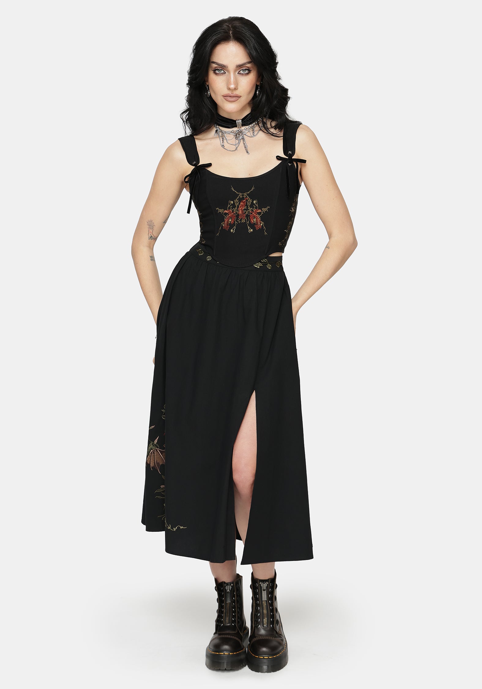 Phoenix Embroidered Corset Top