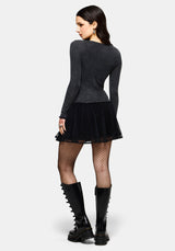 Lucera Long Sleeve Pointelle Scoop Neck Top