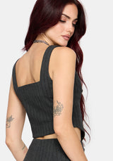 Blair Pinstripe Lace Insert Stripe Corset