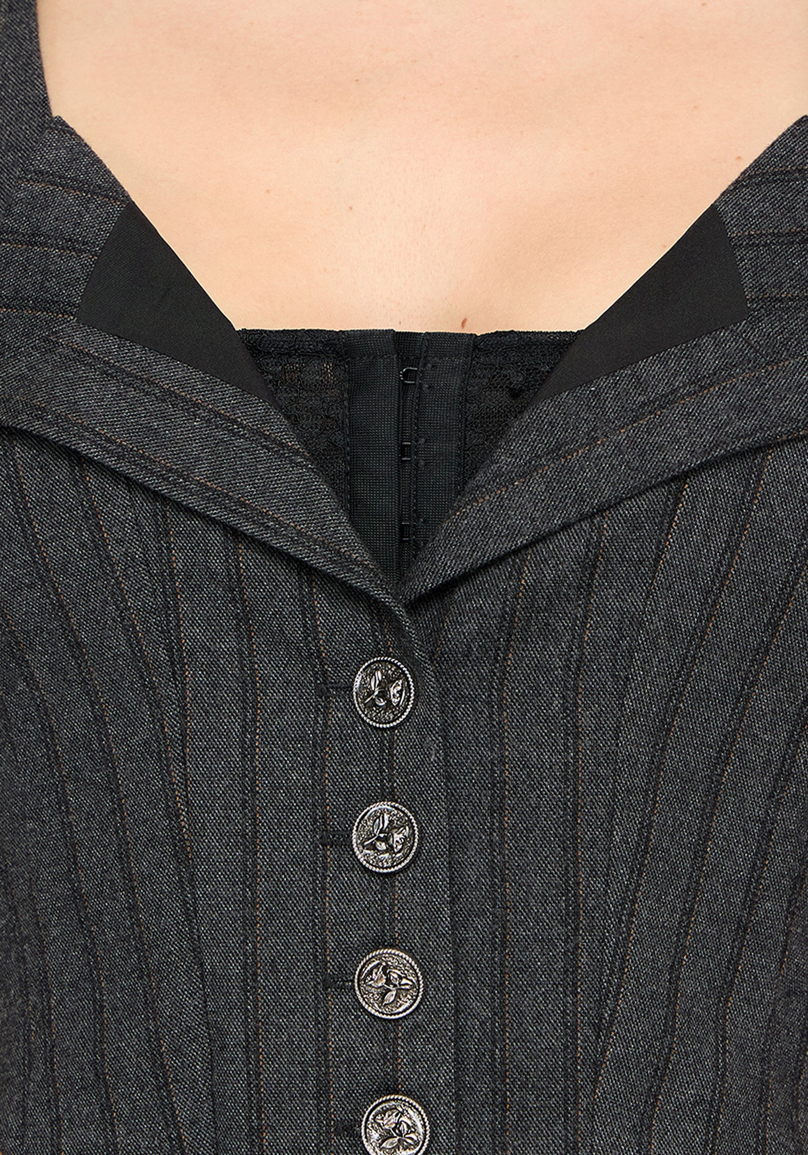 Blair Pinstripe Lace Insert Corset