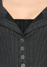 Blair Pinstripe Lace Insert Corset
