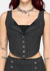 Blair Pinstripe Lace Insert Stripe Corset