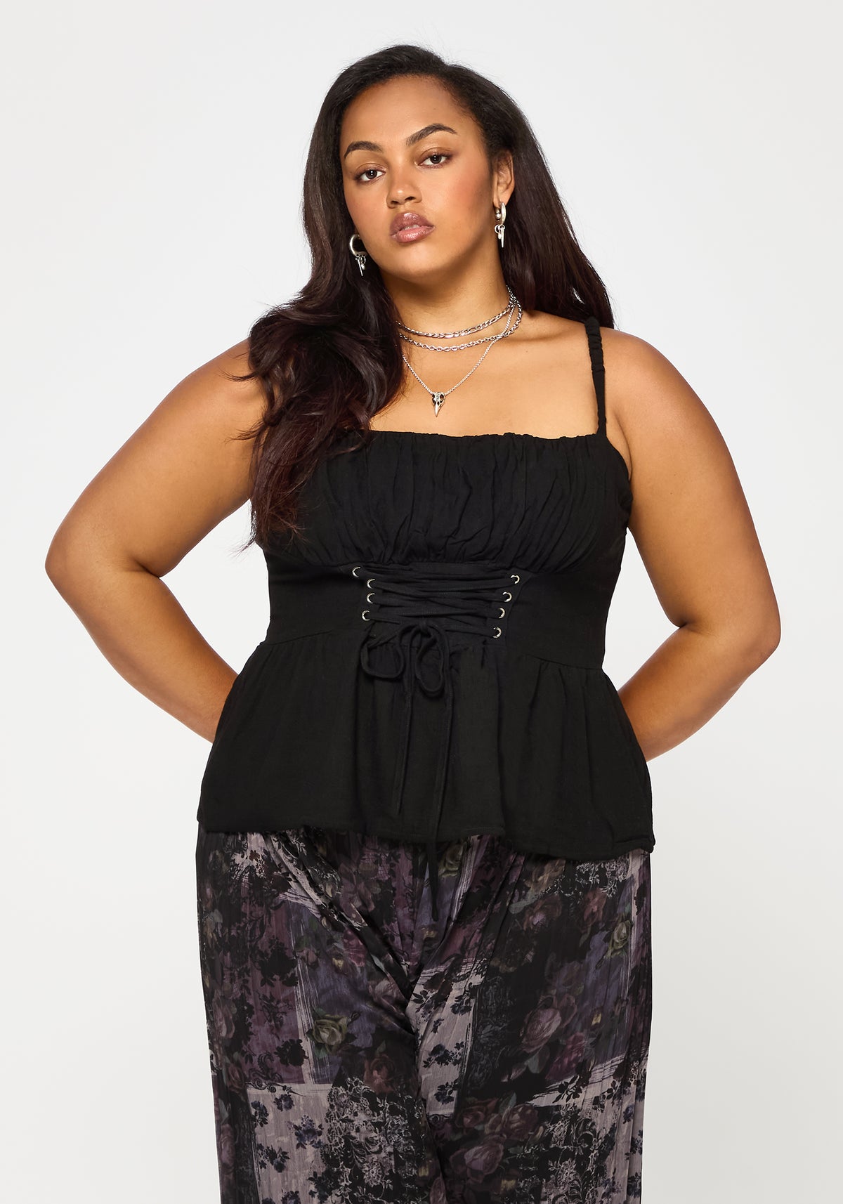 Cirissa Corset Lace Up Detail Cami