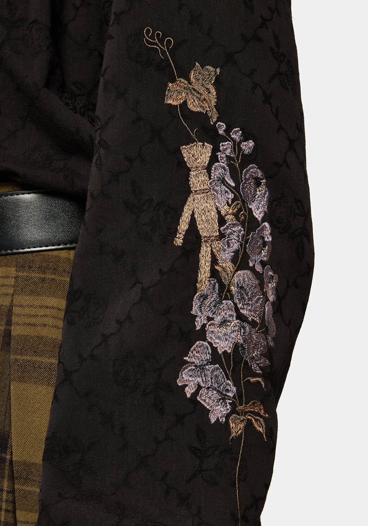 Dusha Garden Embroidered Shirt - Black
