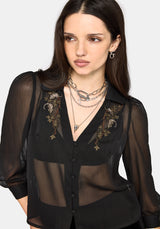 Rasque Embroidered Chiffon Shirt