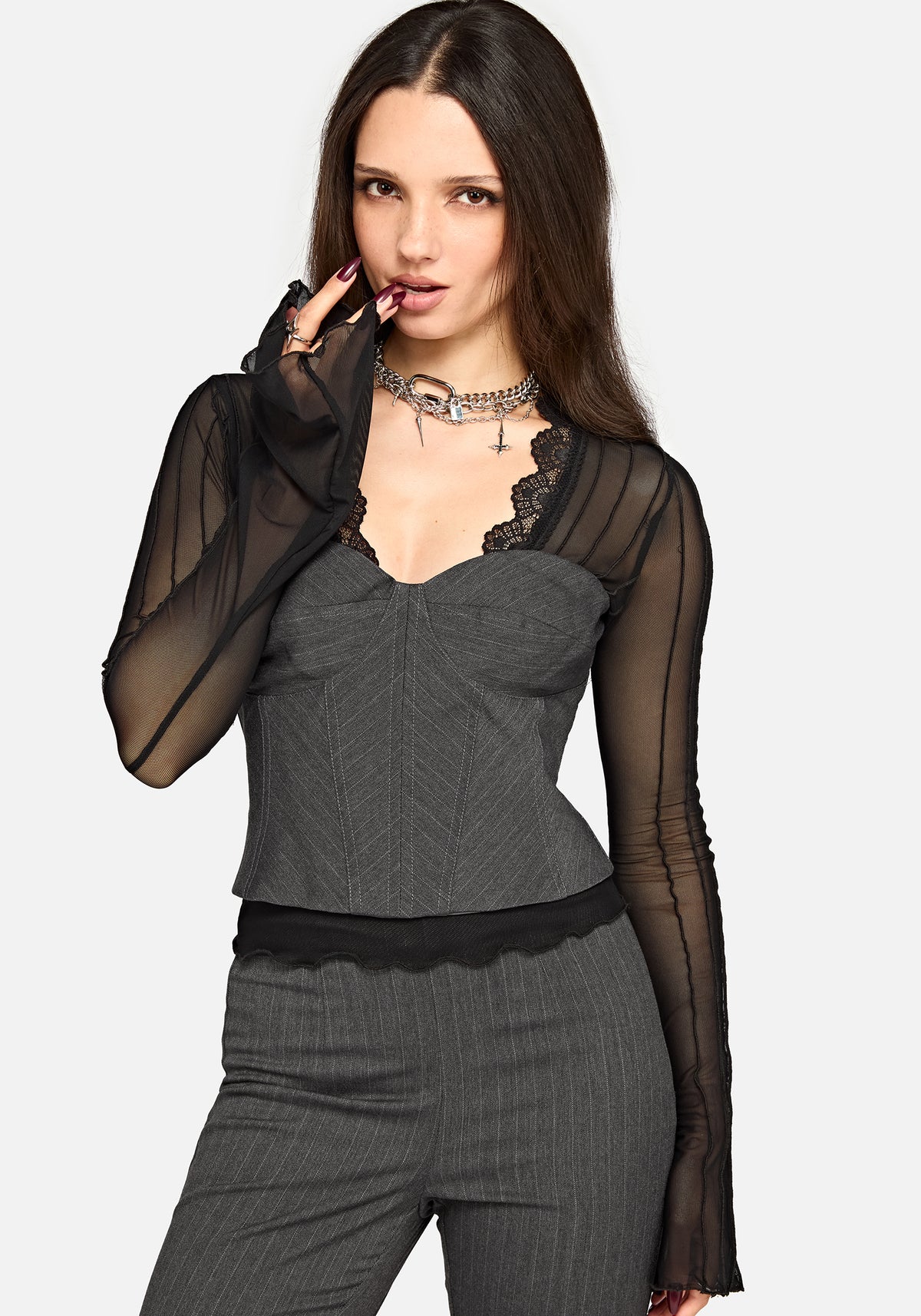 Lea Pinstripe Corset