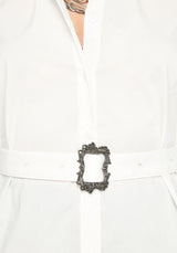 Nina Belted Poplin Shirt